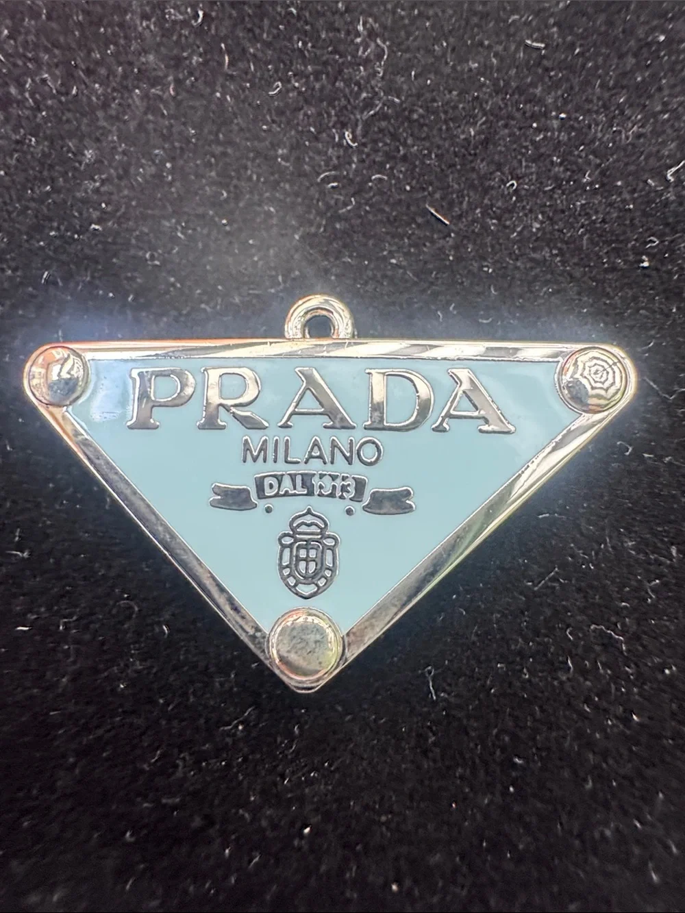 Triangle Charm in Light Blue and Silver